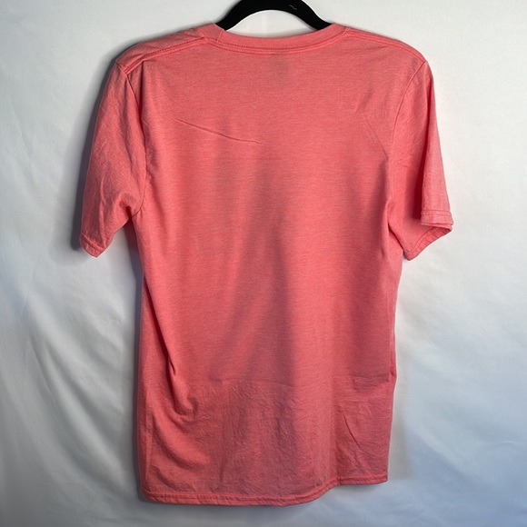 Graphic tee Gildan hand bleached coral size small leopard print sunglasses - Picture 3 of 4